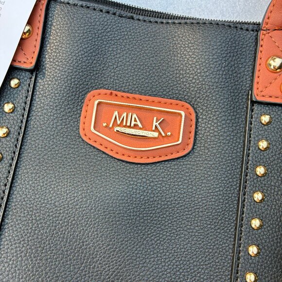 Mia K. Collection Black Vegan Handbag Wallet NEW - Picture 14 of 16